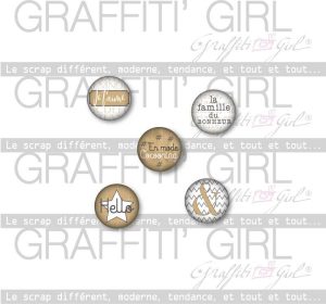 Badges "Lovely Kraft", couleur kraft, blanc, bonheur, famille, cocooning, douceur, simple