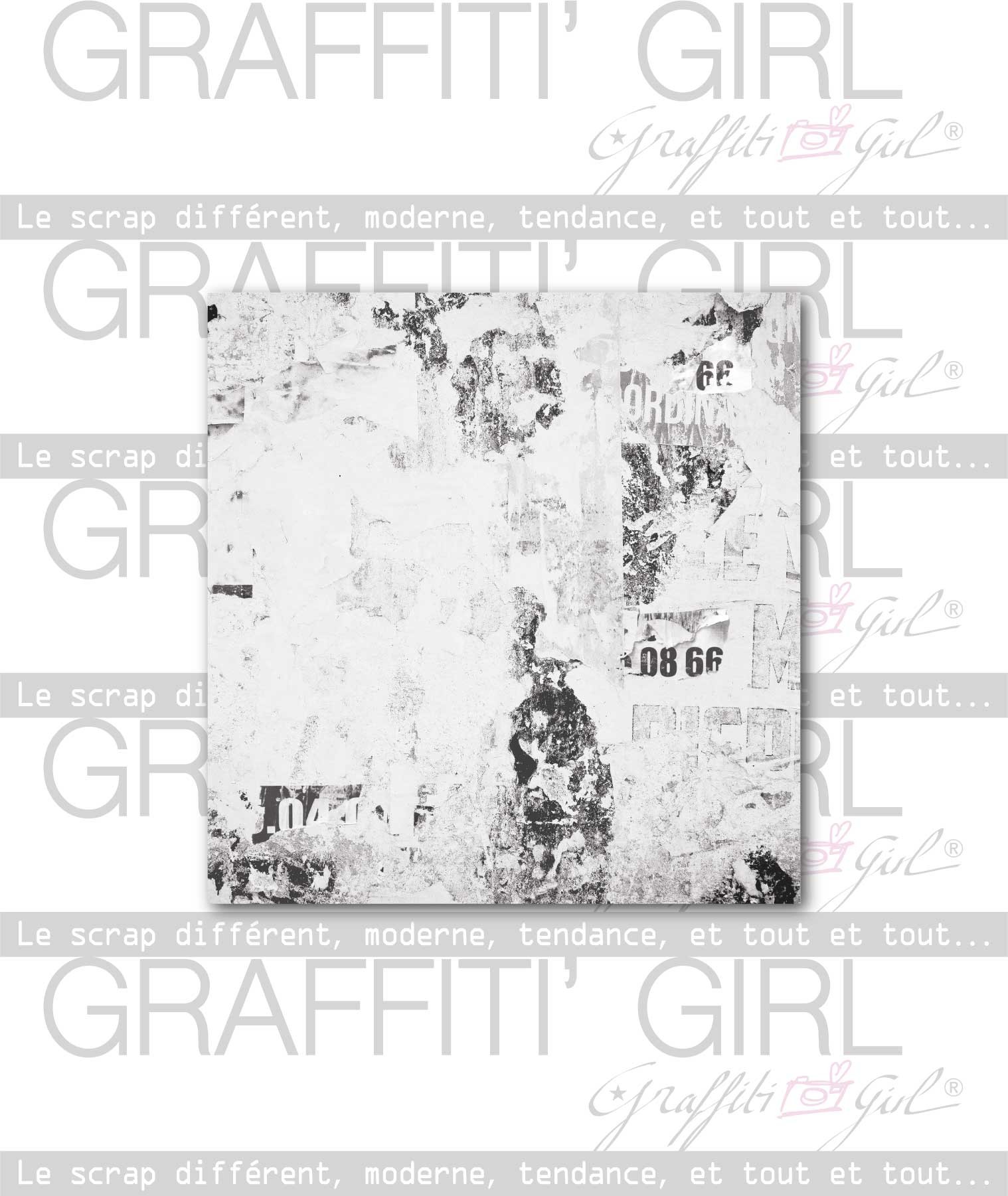 Lot de 6 papiers 30x30 Lovely Kraft - Graffiti Girl