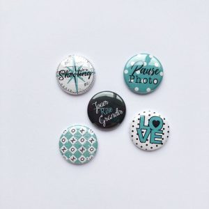 Badges "Pois" love, grandir, xoxo, shooting, combo, vert et noir, amour, tendresse, pins button, badges for scrapbook , design m