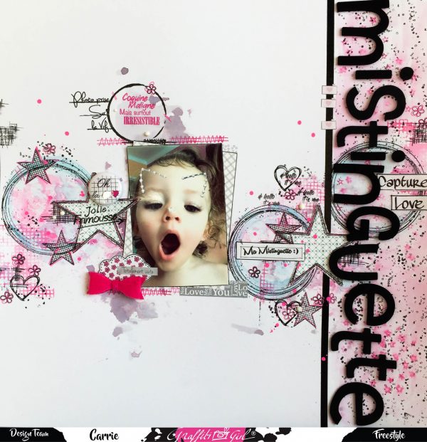 tuto page de scrap avec la planche girly